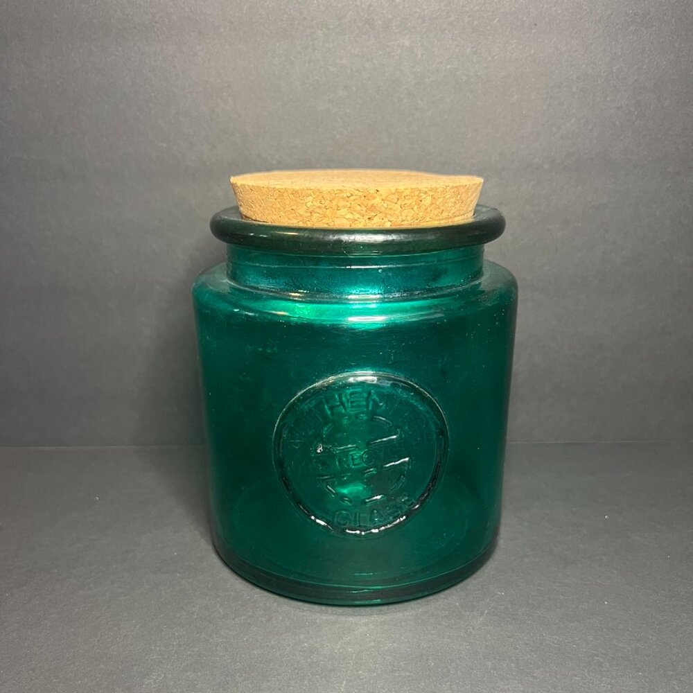 Vidrios San Miguel Authentic 100% Recycled Green Glass Jar w/ Cork Lid 5.5"